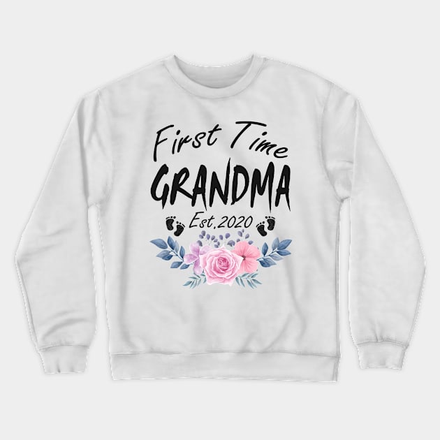 First Time Grandma T Shirt Floral Est 2020 Mothers Day Gift Crewneck Sweatshirt by Bao1991